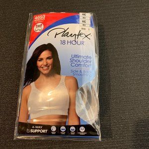 Playtex 44C Bra White 18 Hour Wirefree 4693